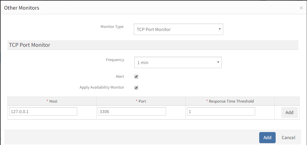 Add TCP Port Monitor