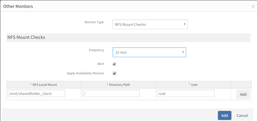 Add NFS Mount Check Monitor