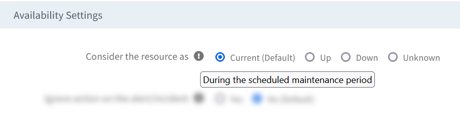 Availability settings - scheduled maintenance