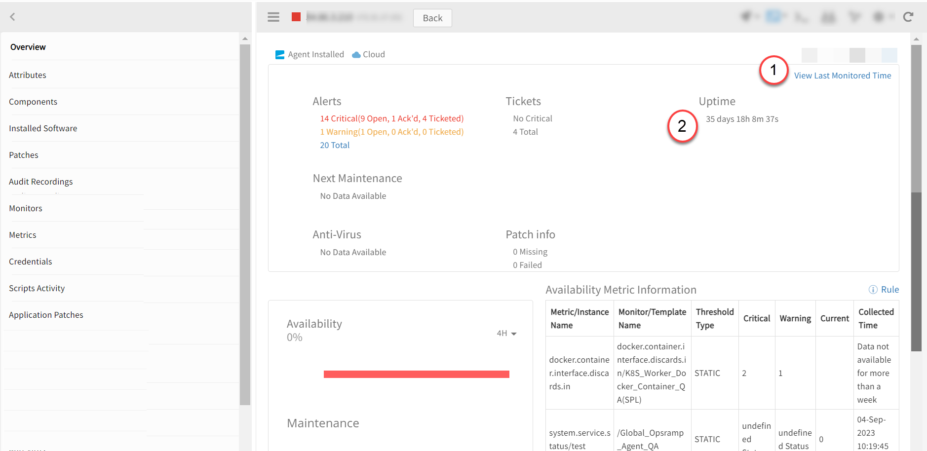 Resource Overview page