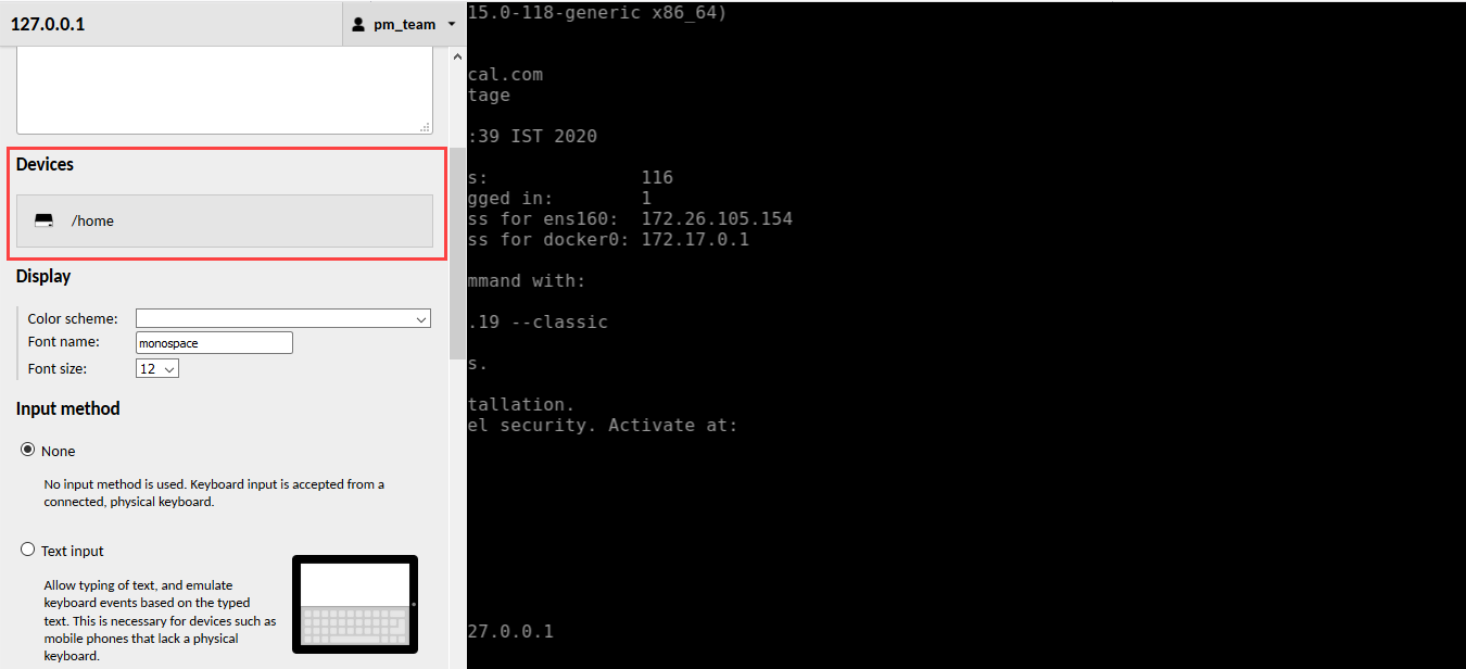 SSH Console Details