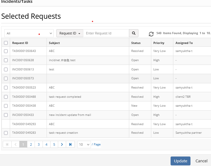 Attach Tasks to Service Request