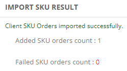 Import SKU result