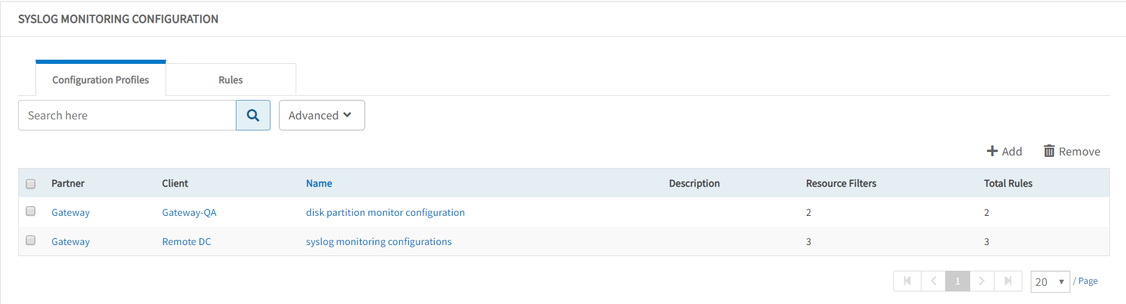 Syslog Configuration