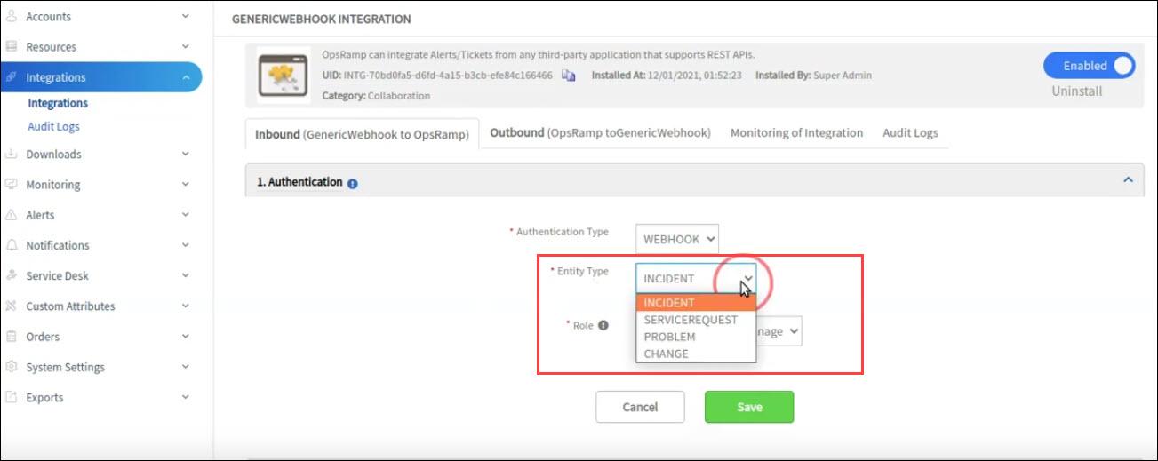 Generic Webhook Integration