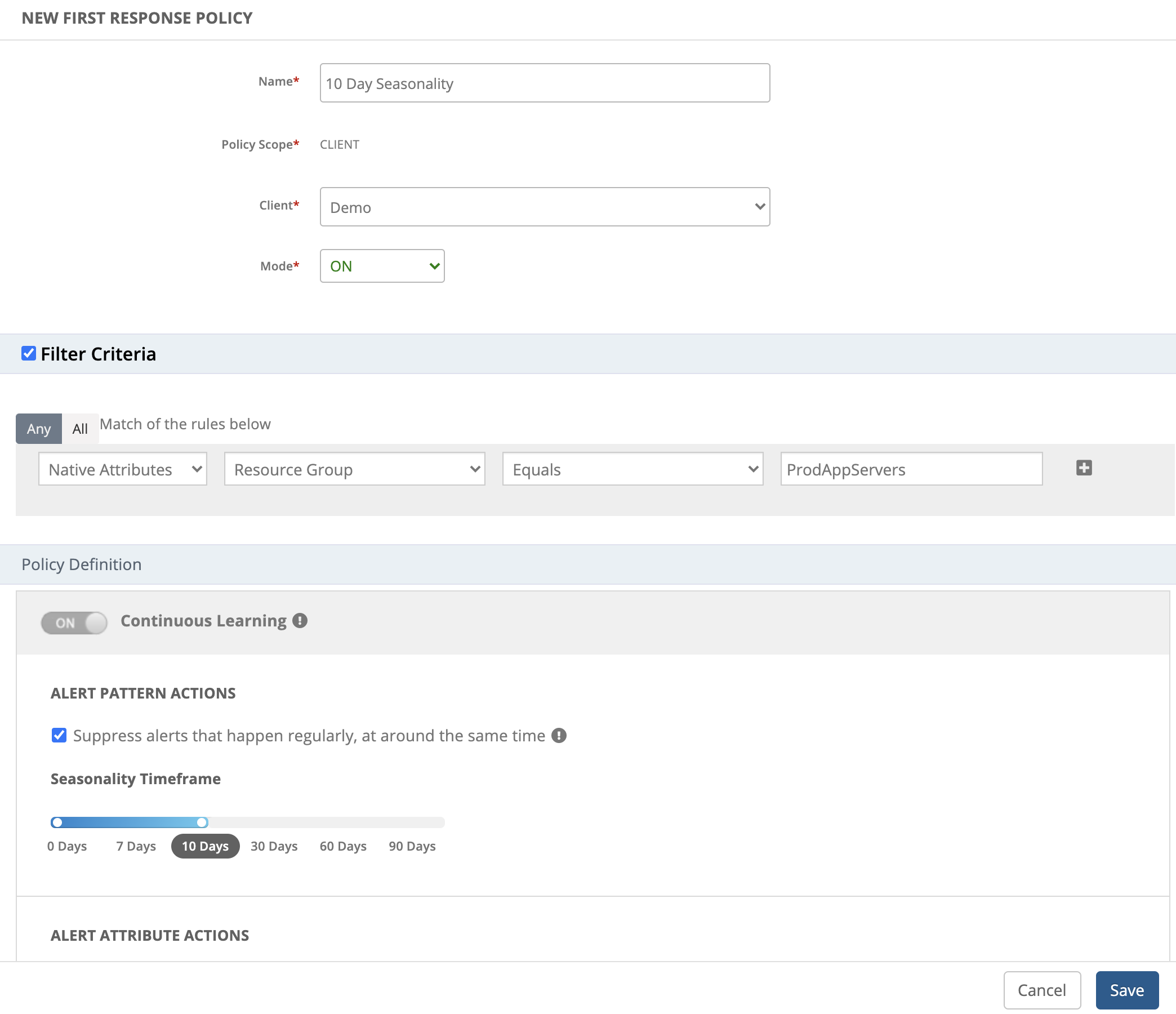 Seasonality Time Frame Selector